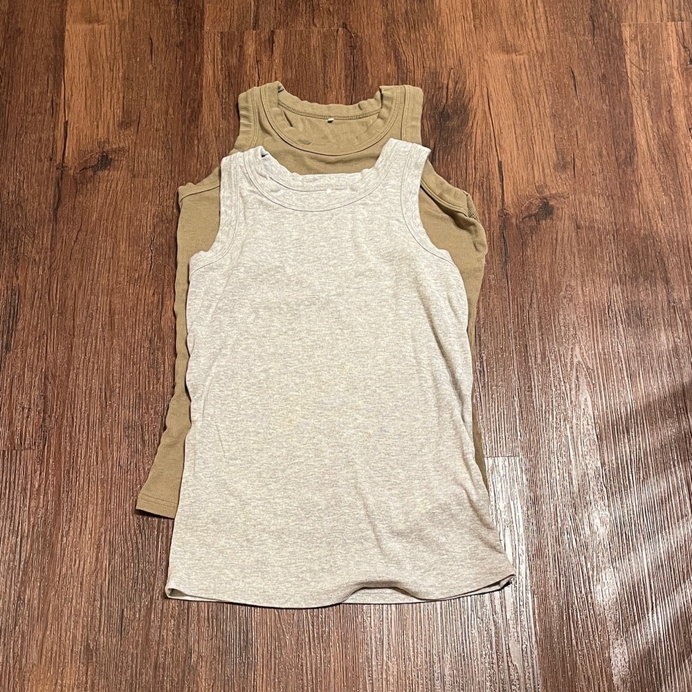 Women's tank tops-dark green and gray size M